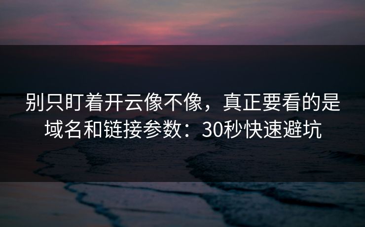 别只盯着开云像不像，真正要看的是域名和链接参数：30秒快速避坑