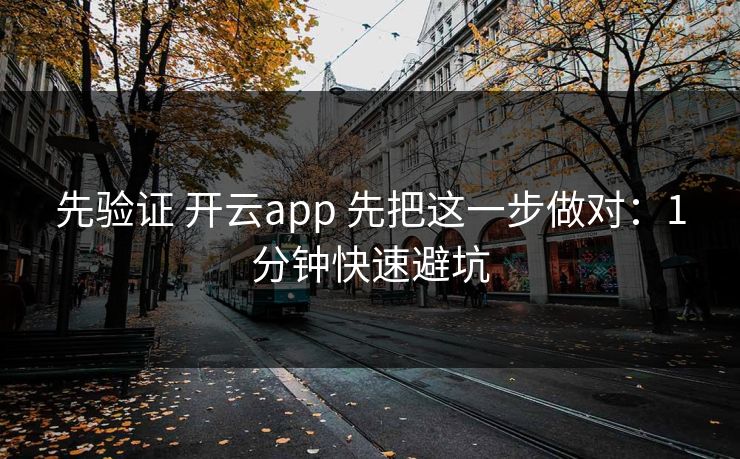 先验证 开云app 先把这一步做对：1分钟快速避坑