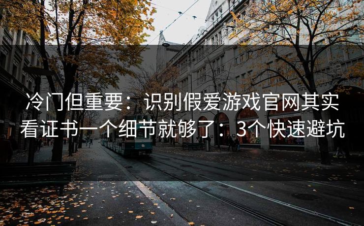 冷门但重要：识别假爱游戏官网其实看证书一个细节就够了：3个快速避坑